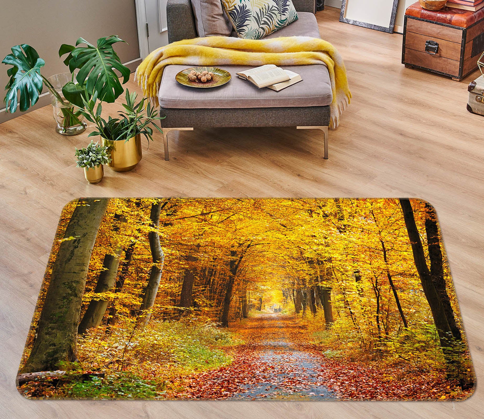3D Forest Path 35079 Non Slip Rug Mat