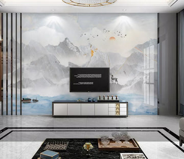 3D White Mountain Deer WC2170 Wall Murals