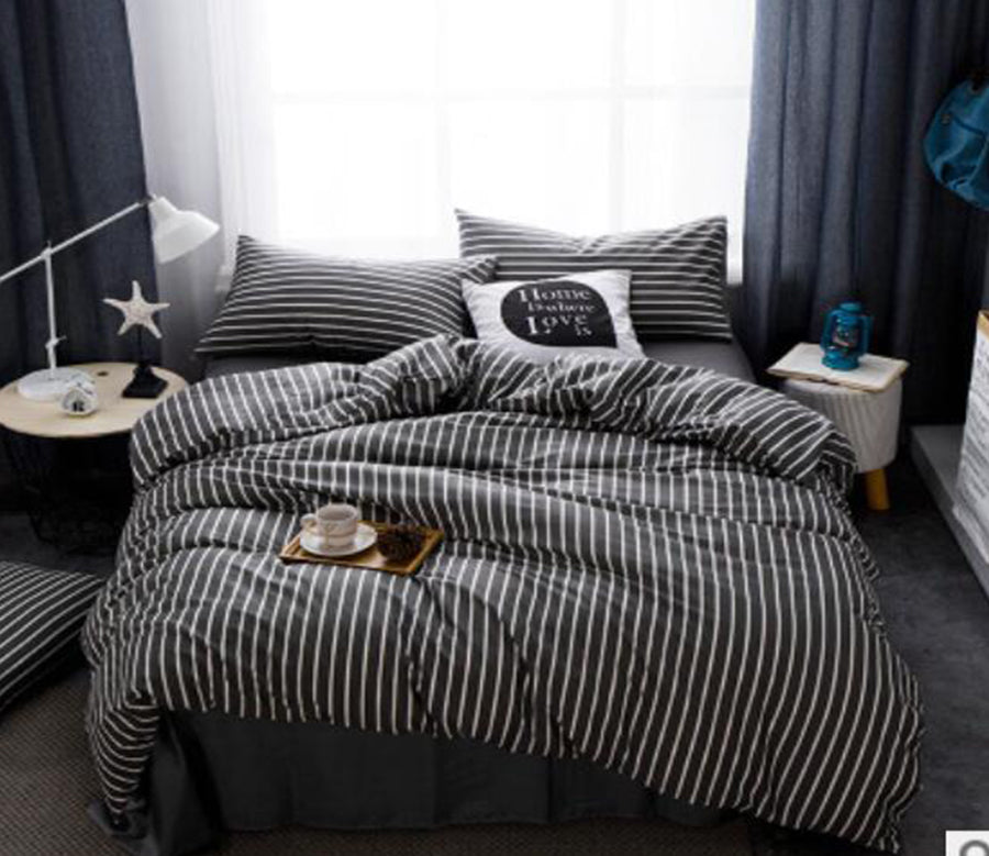 3D Black Vertical Stripes 14206 Bed Pillowcases Quilt