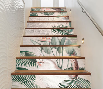 3D White Bird Leaf 11042 Andrea Haase Stair Risers