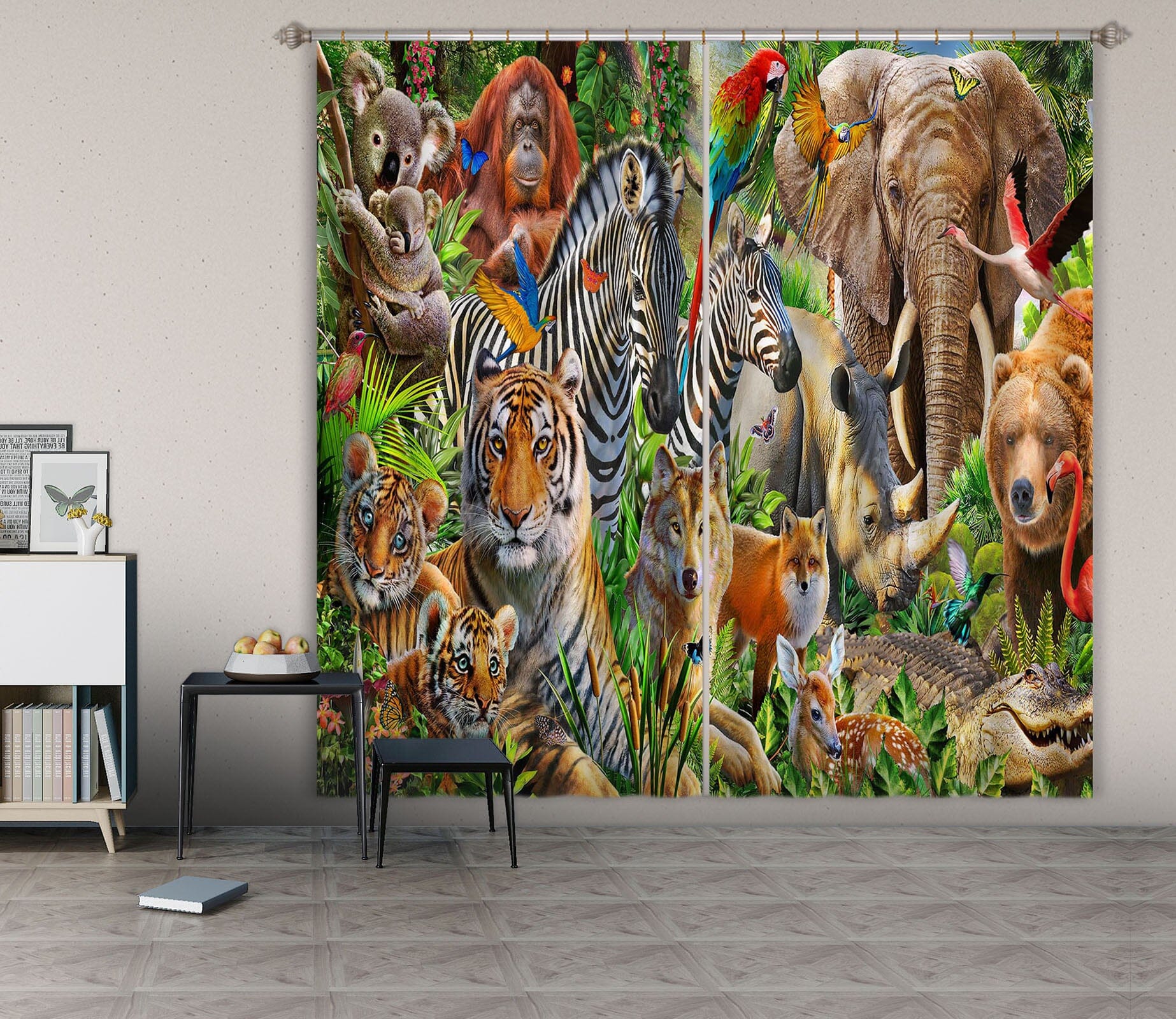 3D Beast World 065 Adrian Chesterman Curtain Curtains Drapes Curtains AJ Creativity Home 