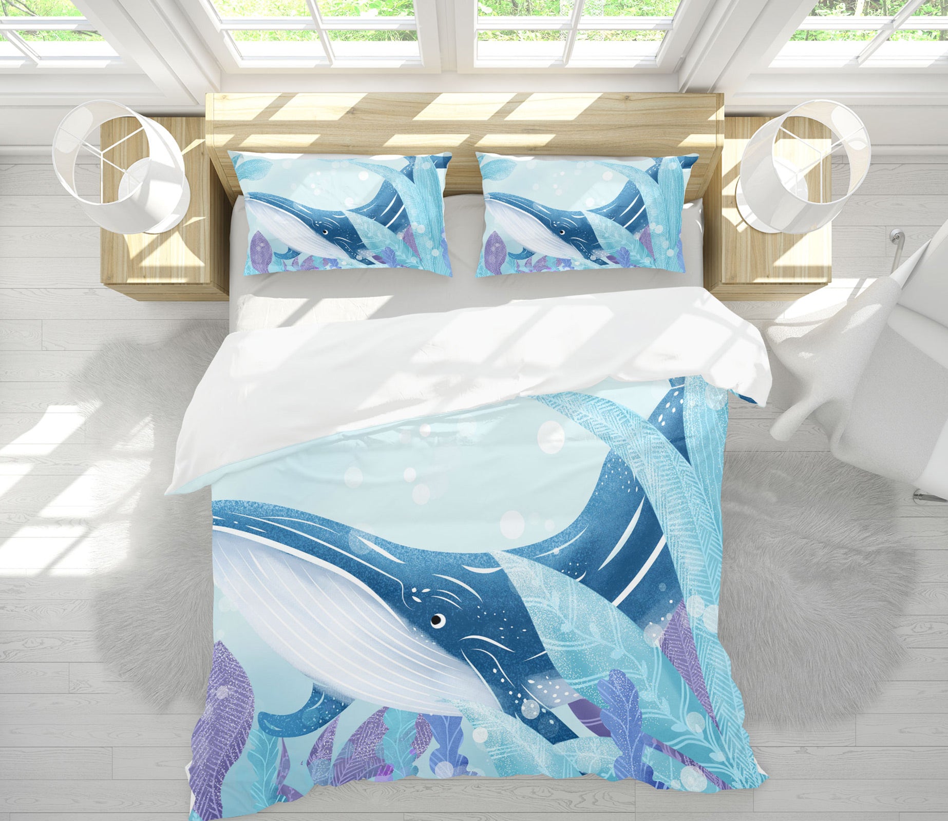 3D Whale 13079 Bed Pillowcases Quilt
