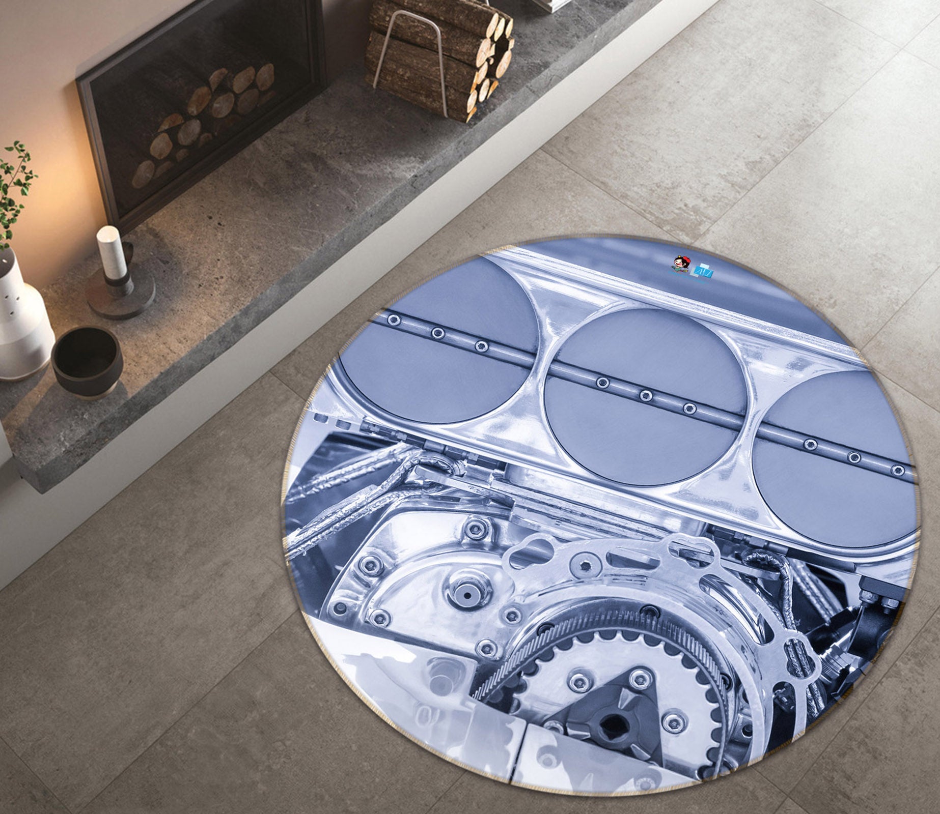 3D Gear 74191 Round Non Slip Rug Mat
