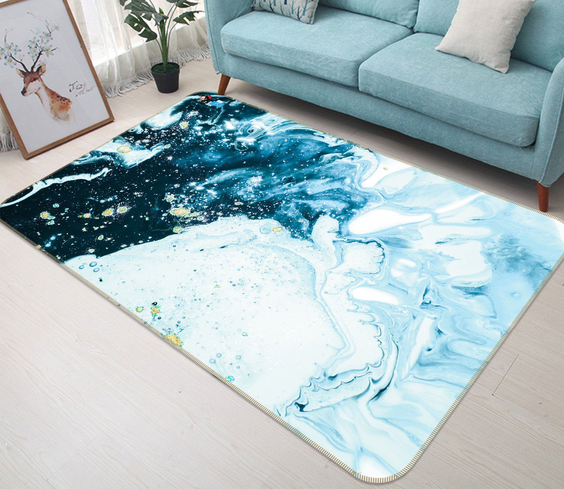 3D Bluish Grenn Pattern 2764 Non Slip Rug Mat Mat AJ Creativity Home 