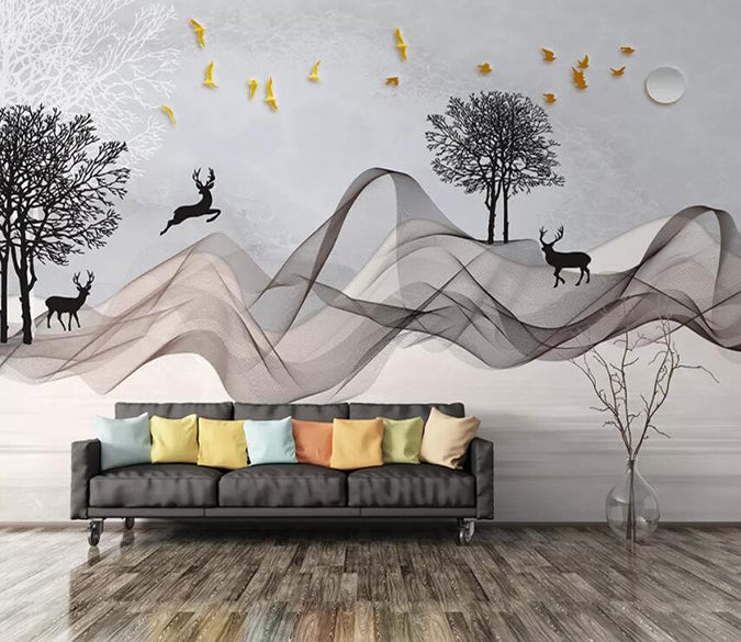 3D Deer Forest 662 Wall Murals Wallpaper AJ Wallpaper 2 