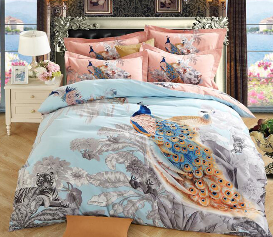 3D Peacock 2194 Bed Pillowcases Quilt