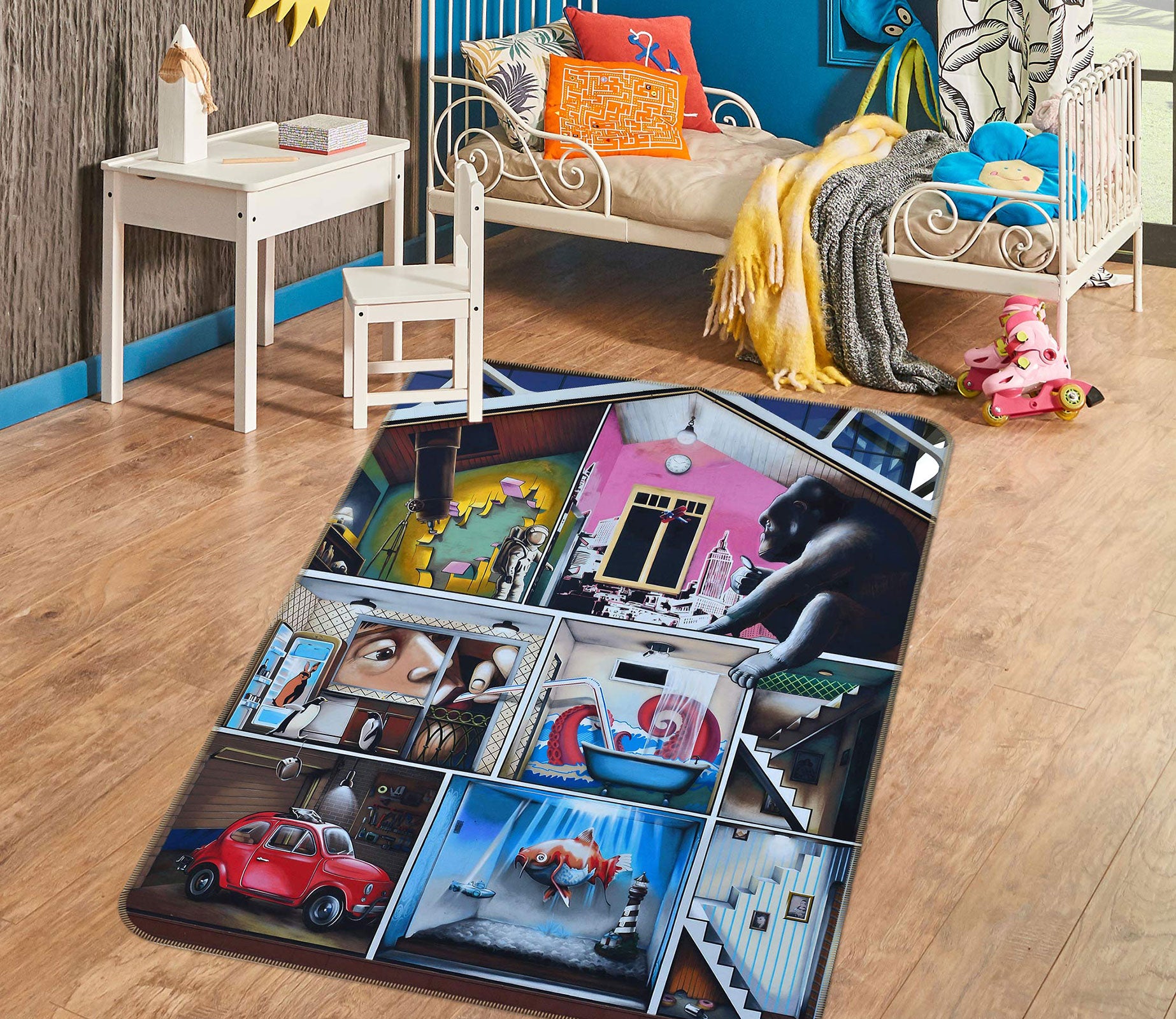 3D House Room Car 68035 Vehicle Non Slip Rug Mat