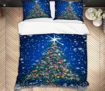 3D Tree Snowing 51075 Christmas Quilt Duvet Cover Xmas Bed Pillowcases