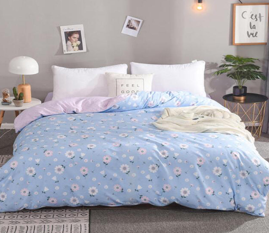 3D Light Blue Chrysanthemum 4180 Bed Pillowcases Quilt
