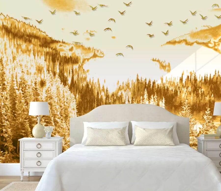3D Golden Forest 2102 Wall Murals Wallpaper AJ Wallpaper 2 