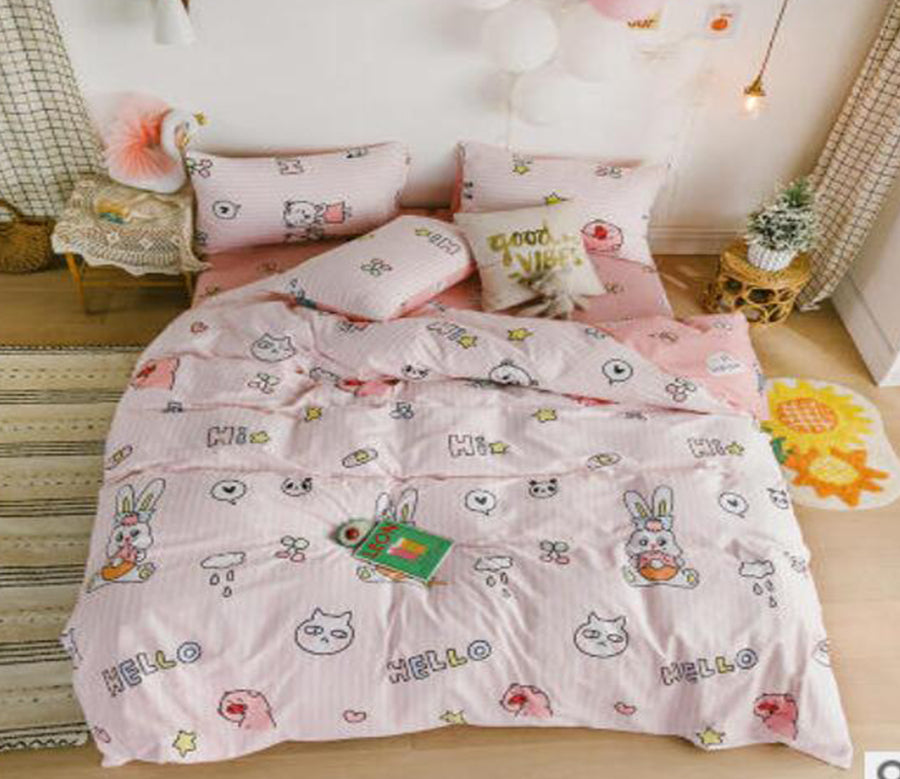 3D White Rabbit 15031 Bed Pillowcases Quilt
