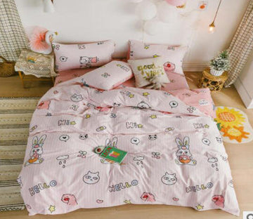3D White Rabbit 15031 Bed Pillowcases Quilt