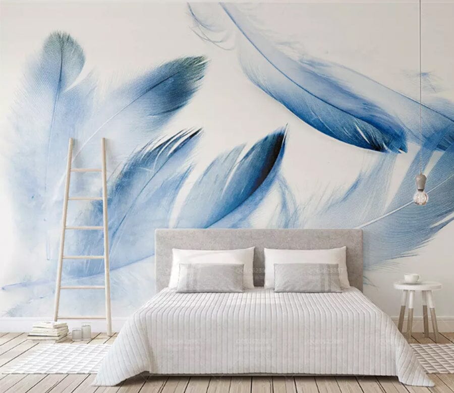 3D Blue Feather 2057 Wall Murals Wallpaper AJ Wallpaper 2 