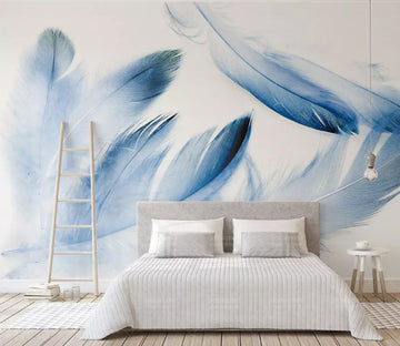 3D Blue Feather 2057 Wall Murals