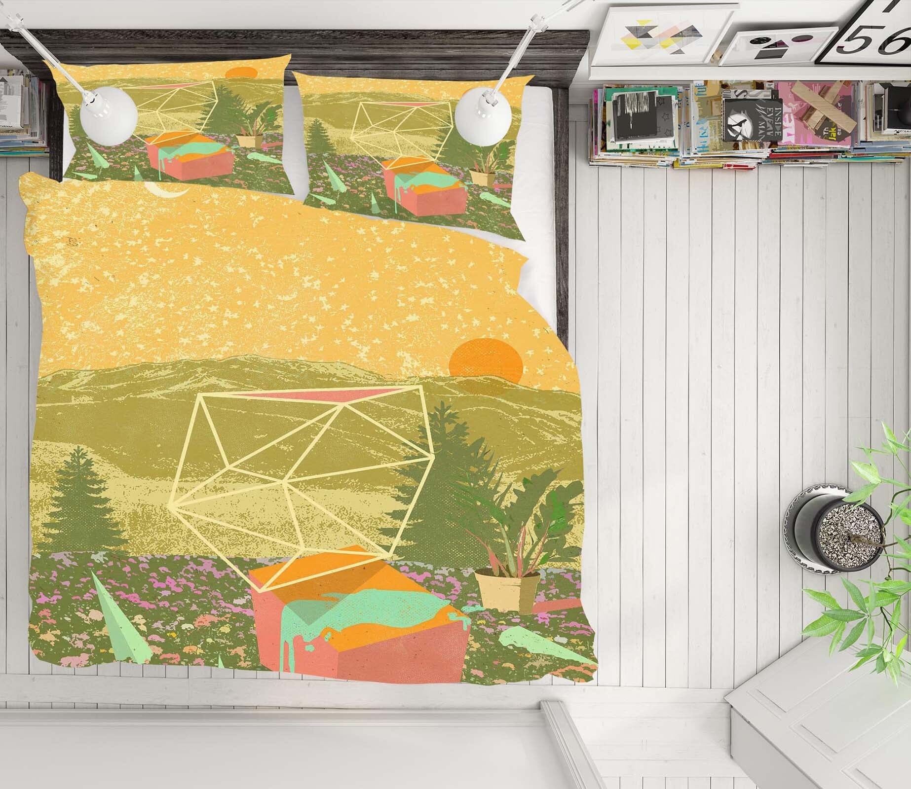 3D Dusk Grassland 2105 Showdeer Bedding Bed Pillowcases Quilt Quiet Covers AJ Creativity Home 