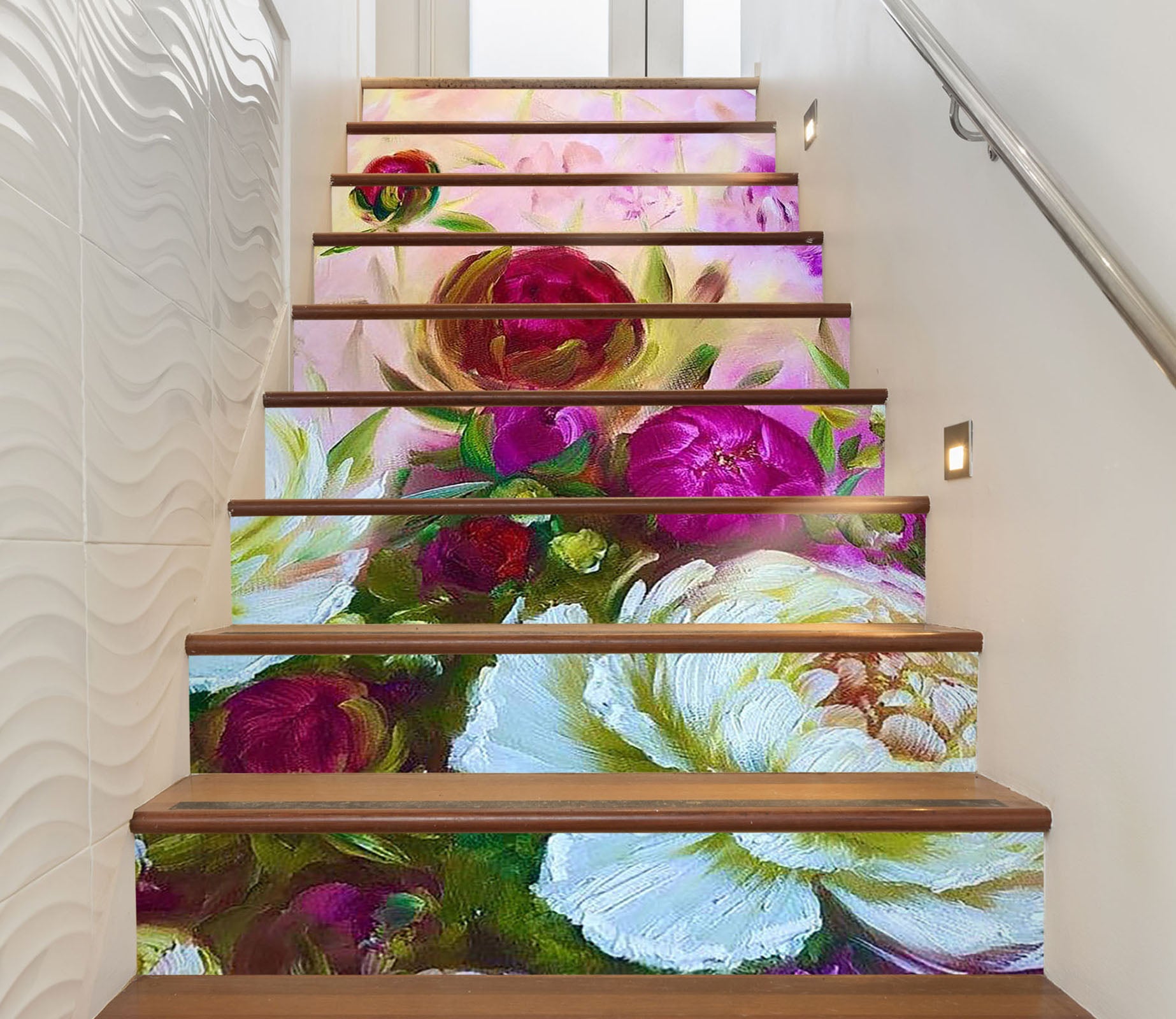 3D Painted Flowers 2226 Skromova Marina Stair Risers