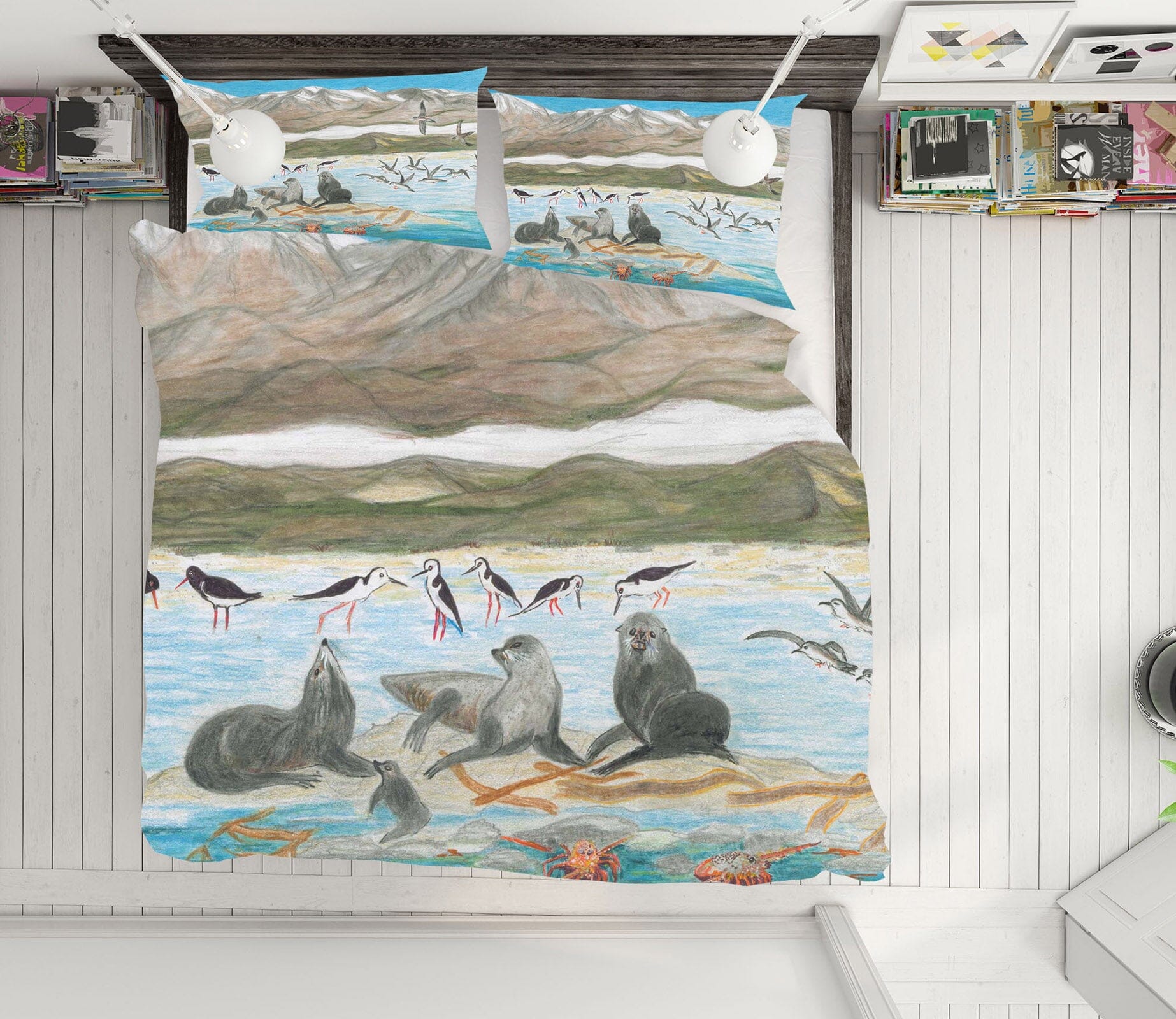 3D Arctic Sea Lion 027 Michael Sewell Bedding Bed Pillowcases Quilt Quiet Covers AJ Creativity Home 