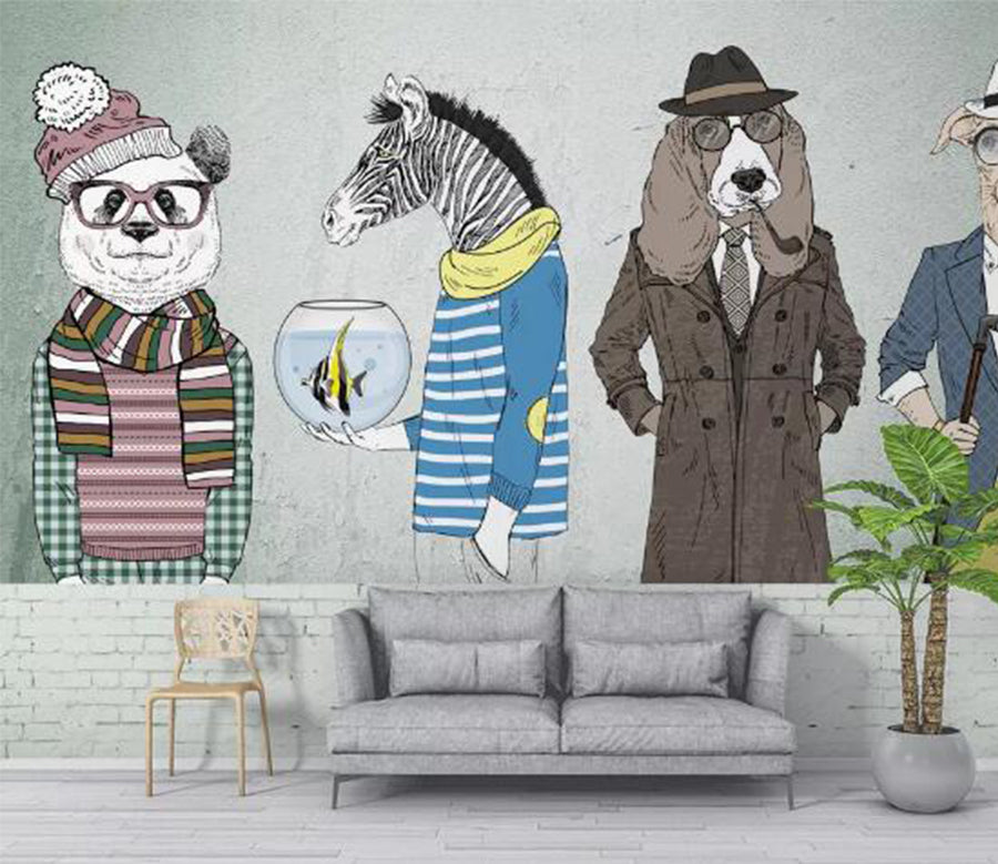 3D Zebra Dog Head WC826 Wall Murals