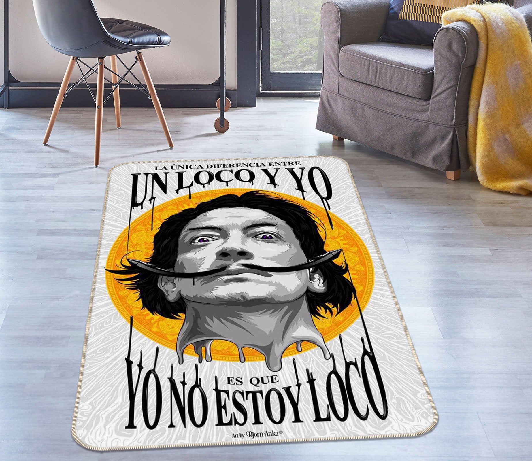 3D Bearded Man 33238 Non Slip Rug Mat