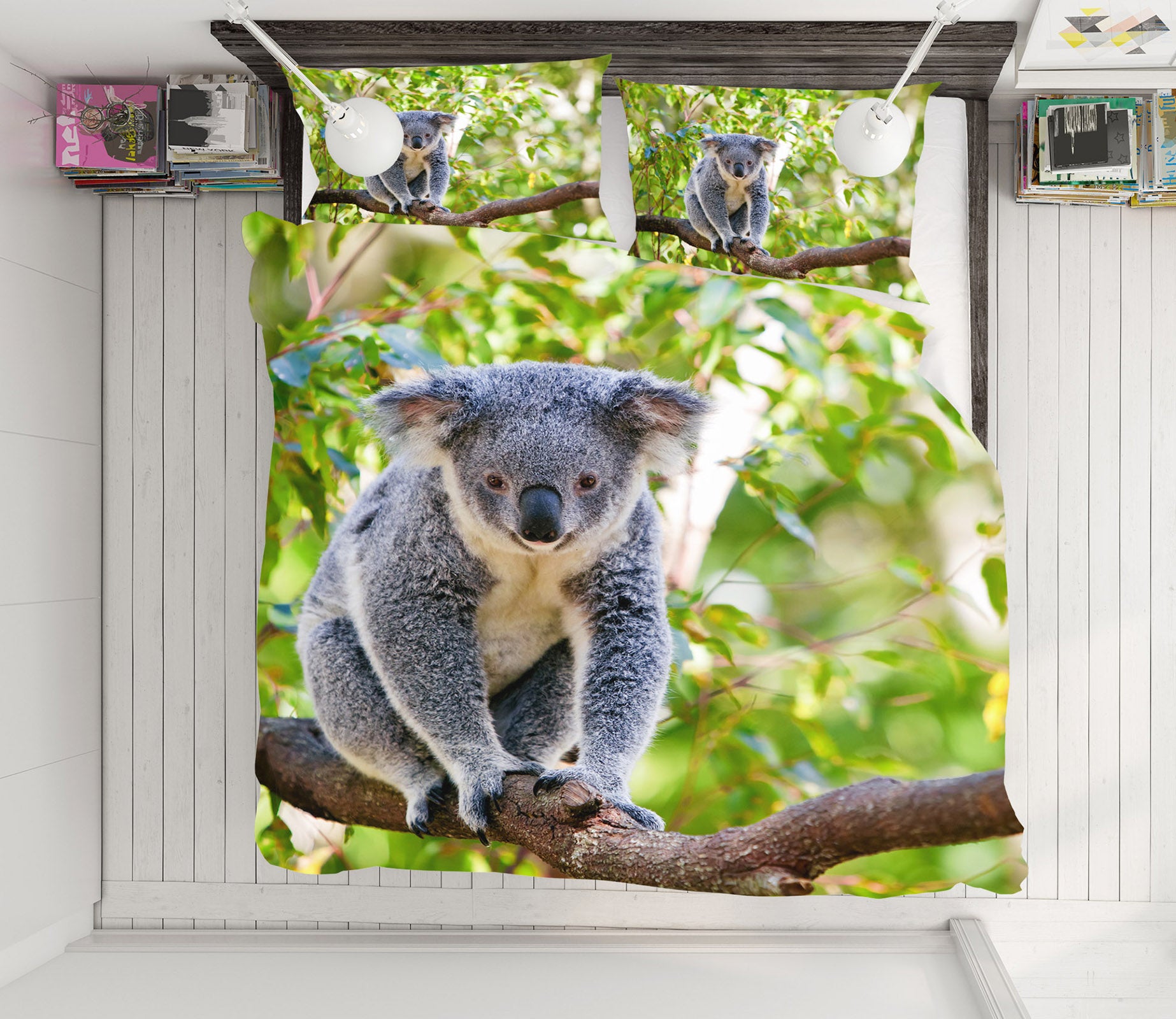 3D Koala Branches 21043 Bed Pillowcases Quilt