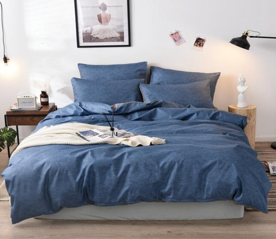3D Navy Blue 12021 Bed Pillowcases Quilt