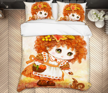 3D Maple Leaf Girl 5826 Kayomi Harai Bedding Bed Pillowcases Quilt Cover Duvet Cover