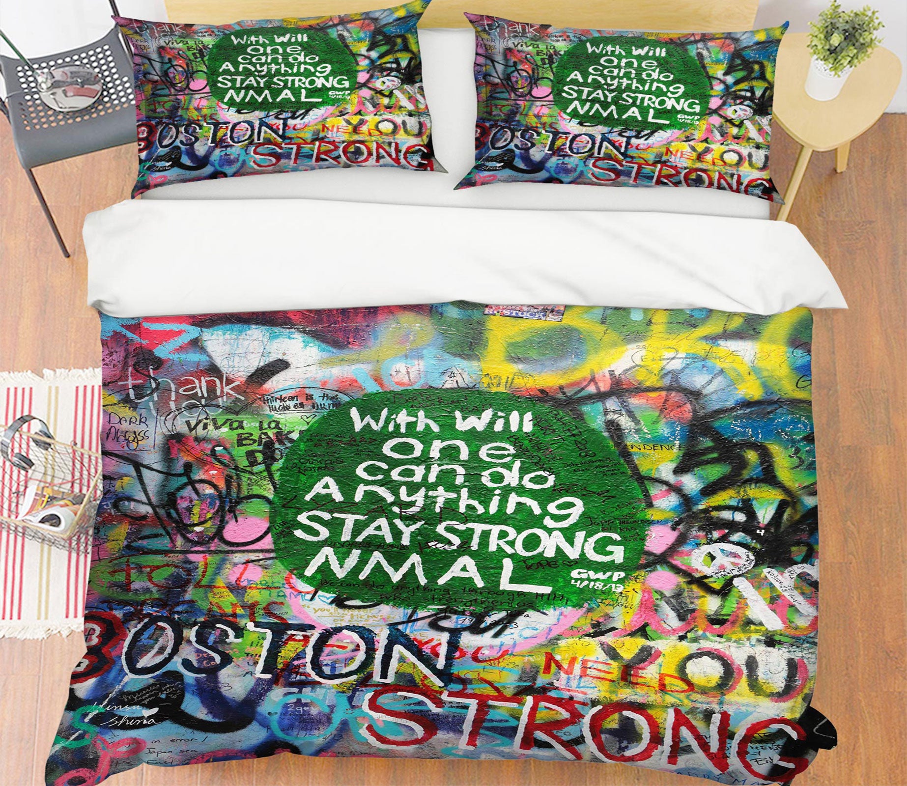 3D English Alphabet 14132 Bed Pillowcases Quilt