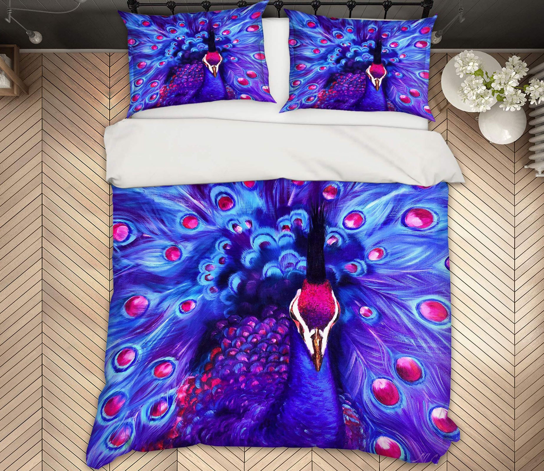3D Purple Peacock 498 Skromova Marina Bedding Bed Pillowcases Quilt