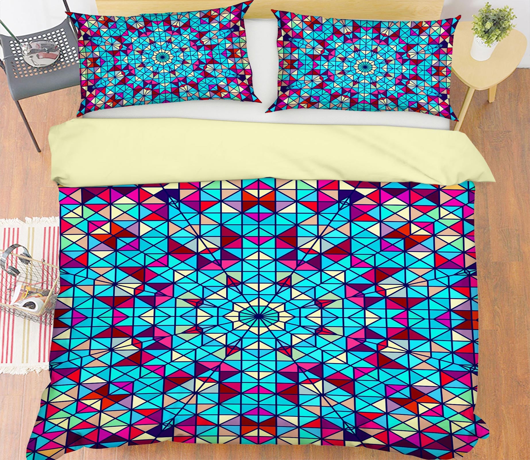 3D Blue Pattern 13180 Bed Pillowcases Quilt