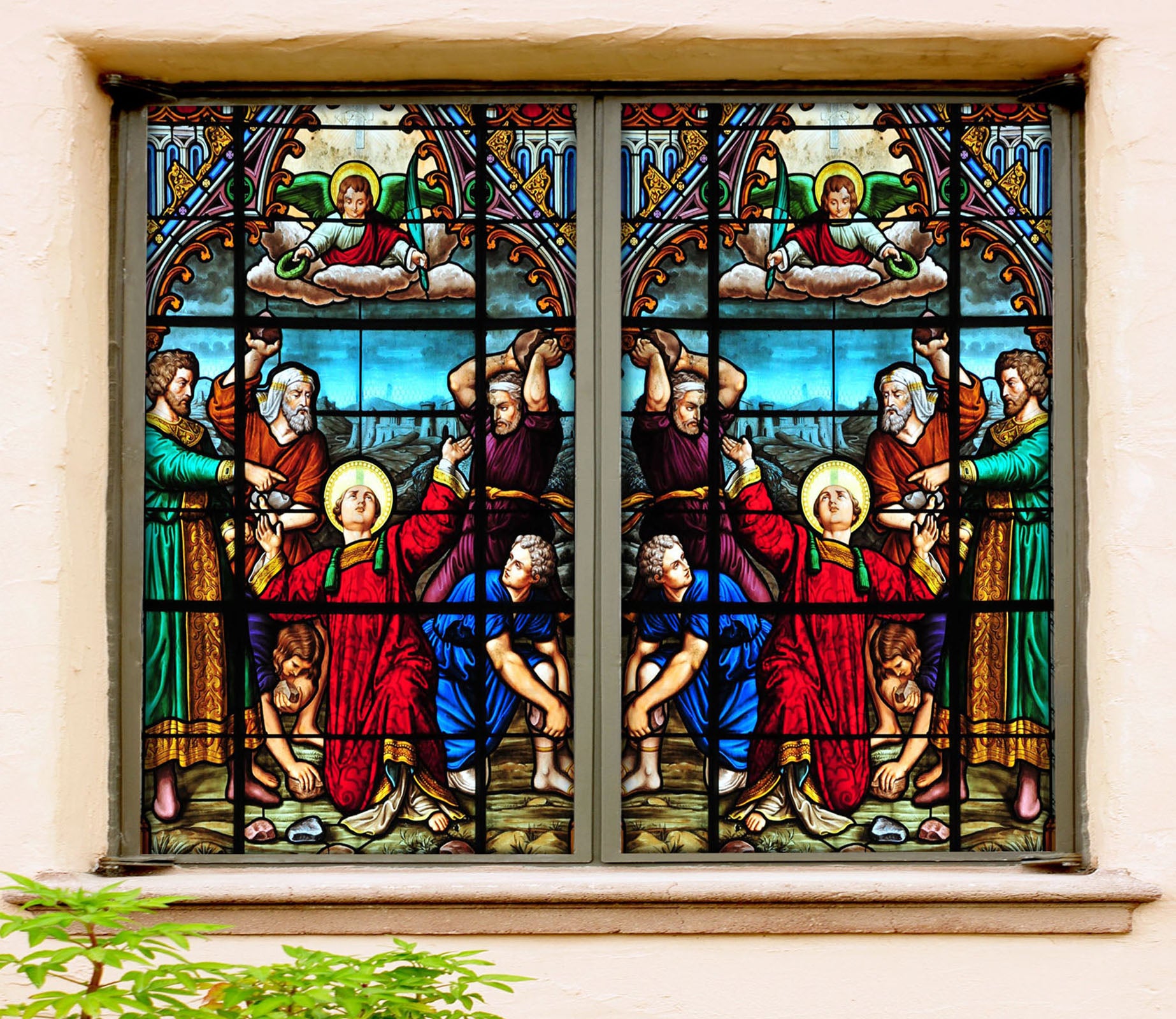 3D Prayer Religion 083 Window Film Print Sticker Cling Stained Glass UV Block