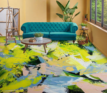 3D Green Pigment Pattern 9668 Allan P. Friedlander Floor Mural