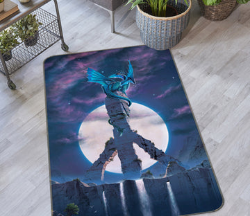 3D Moon Dragon 84244 Vincent Hie Rug Non Slip Rug Mat