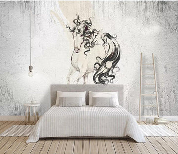 3D Grey Horse 1002 Wall Murals Wallpaper AJ Wallpaper 2 