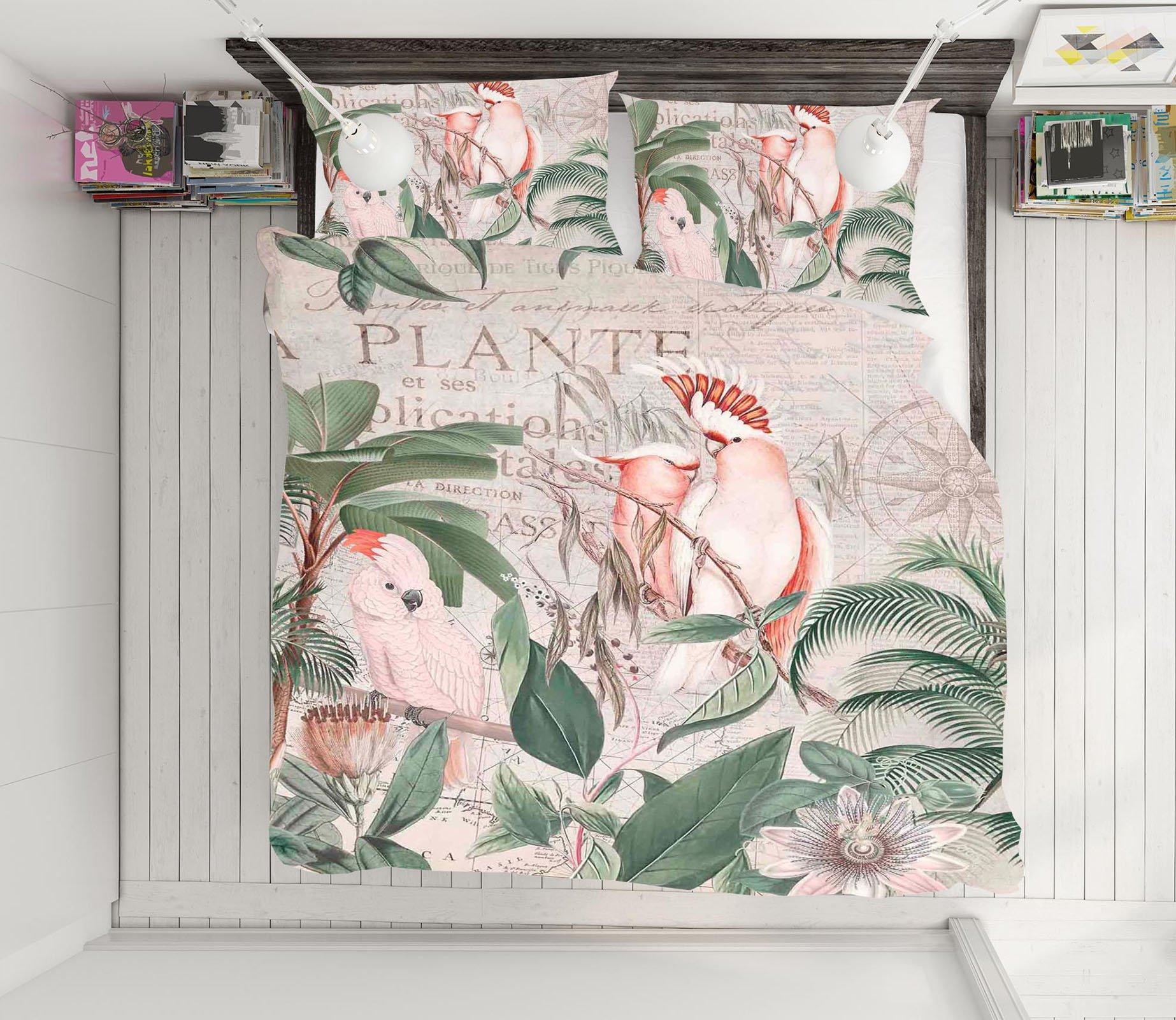 3D Branch Parrot 2141 Andrea haase Bedding Bed Pillowcases Quilt Quiet Covers AJ Creativity Home 