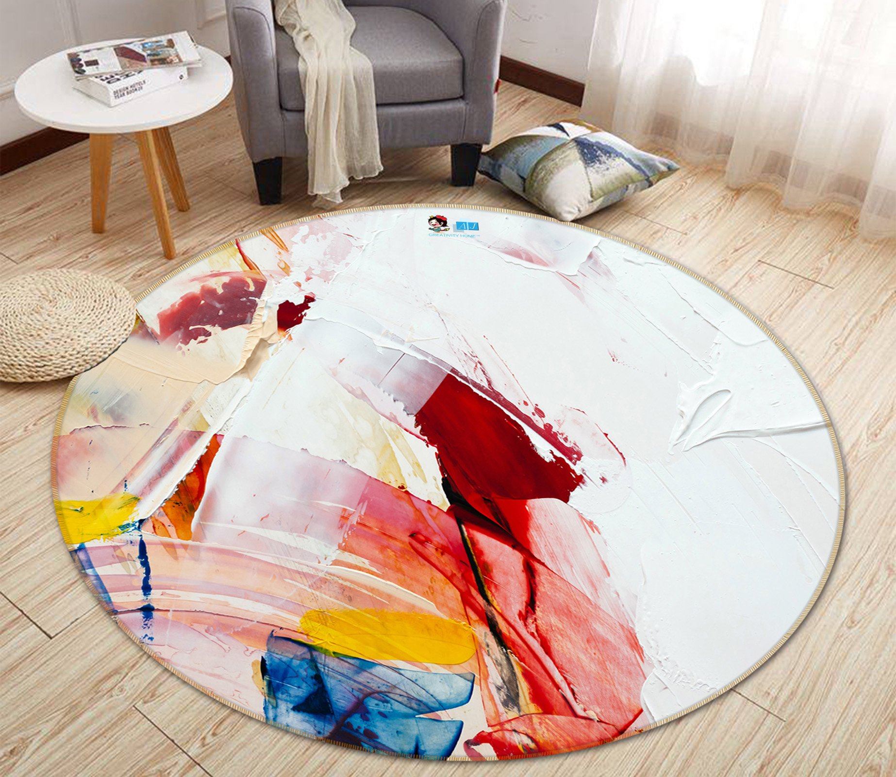 3D Ren Graffiti 5266 Round Non Slip Rug Mat Mat AJ Creativity Home 