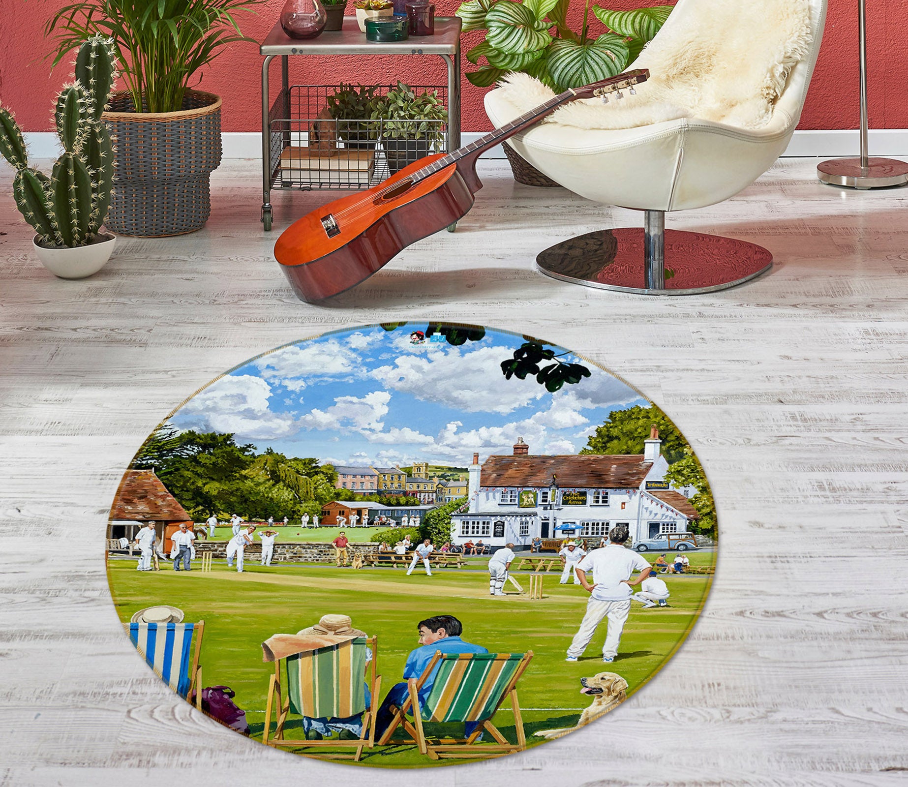 3D Grassland Play 8914 Trevor Mitchell Rug Round Non Slip Rug Mat