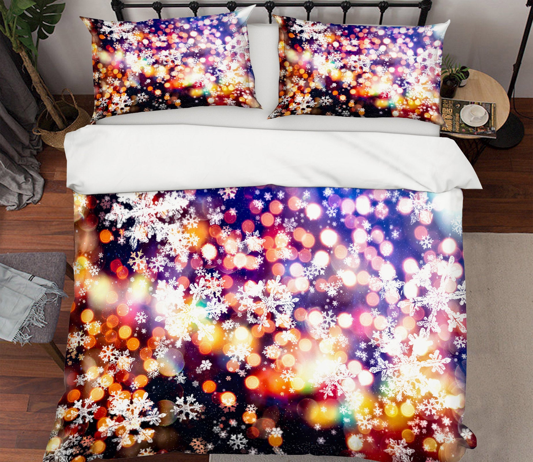 3D Snowflake Light Shadow 51133 Christmas Quilt Duvet Cover Xmas Bed Pillowcases