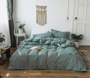 3D Dark Green 20094 Bed Pillowcases Quilt