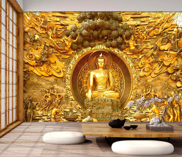 3D Gold Buddha Statue 594 Wallpaper AJ Wallpaper 2 