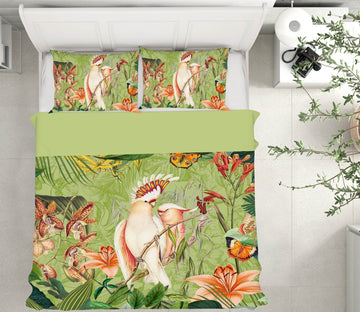 3D Cockatoos And Butterflies 2109 Andrea haase Bedding Bed Pillowcases Quilt Quiet Covers AJ Creativity Home 