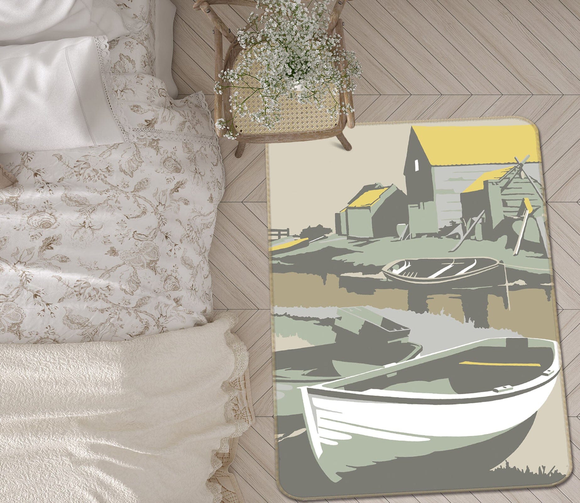 3D Southwold Harbour 1148 Steve Read Rug Non Slip Rug Mat Mat AJ Creativity Home 