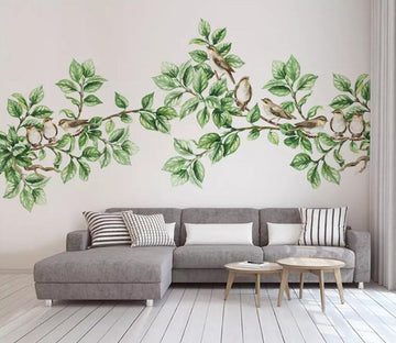 3D Green Leaf Branch 1302 Wall Murals Wallpaper AJ Wallpaper 2 
