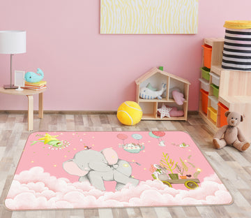 3D Elephant Cloud 34018 Non Slip Rug Mat