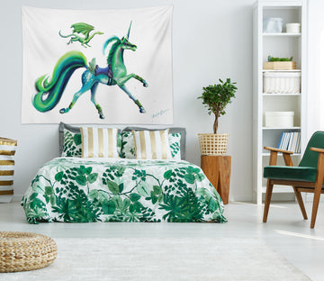 3D Unicorn Dragon 5206 Rose Catherine Khan Tapestry Hanging Cloth Hang