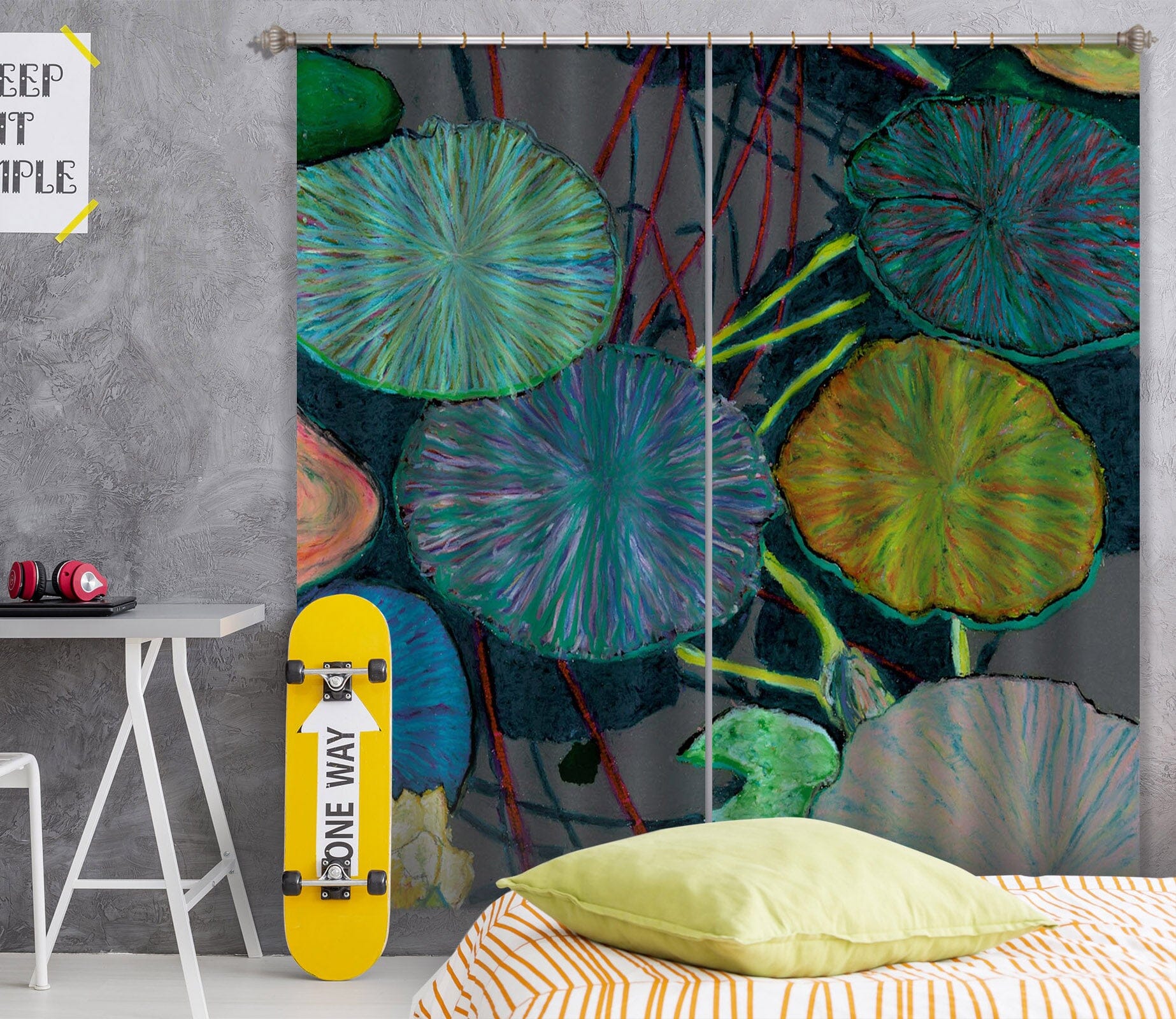 3D Lotus Leaf 224 Allan P. Friedlander Curtain Curtains Drapes Curtains AJ Creativity Home 