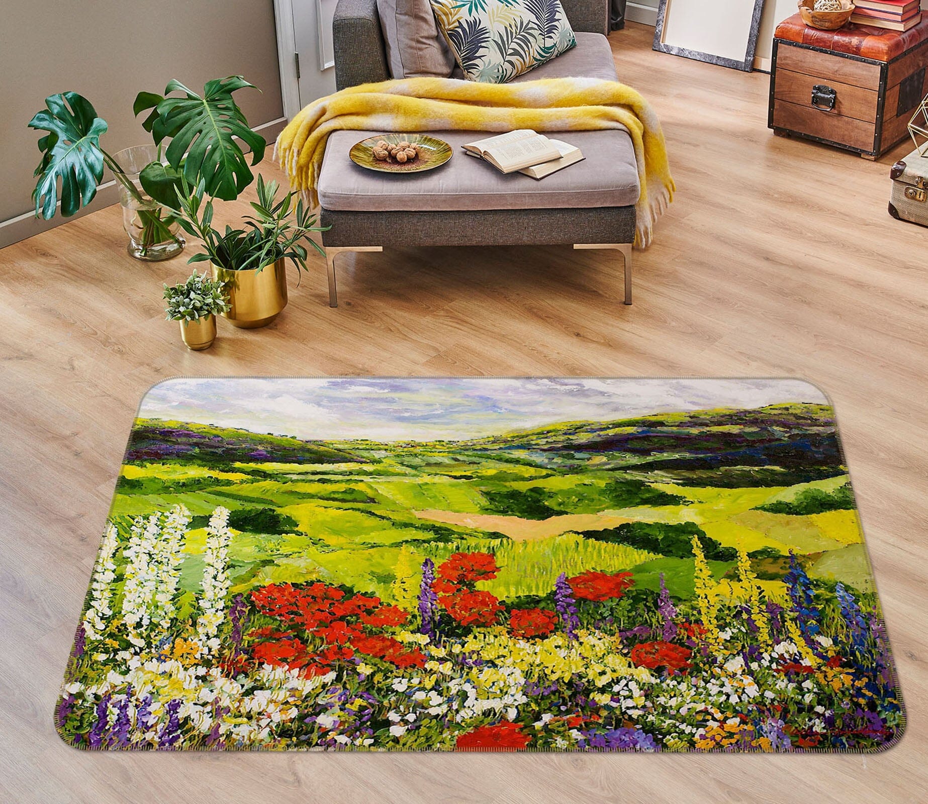 3D Garden Aroma 1042 Allan P. Friedlander Rug Non Slip Rug Mat Mat AJ Creativity Home 