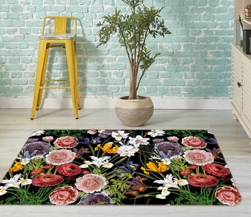 3D Color Peony 112 Uta Naumann Rug Non Slip Rug Mat Mat AJ Creativity Home 
