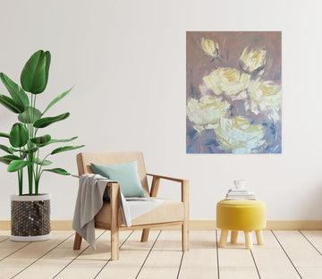 3D White Rose 2607 Skromova Marina Wall Sticker