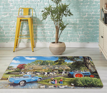3D Crossing The Ford 1068 Trevor Mitchell Rug Non Slip Rug Mat Mat AJ Creativity Home 
