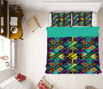 3D Green Lines 14060 Bed Pillowcases Quilt